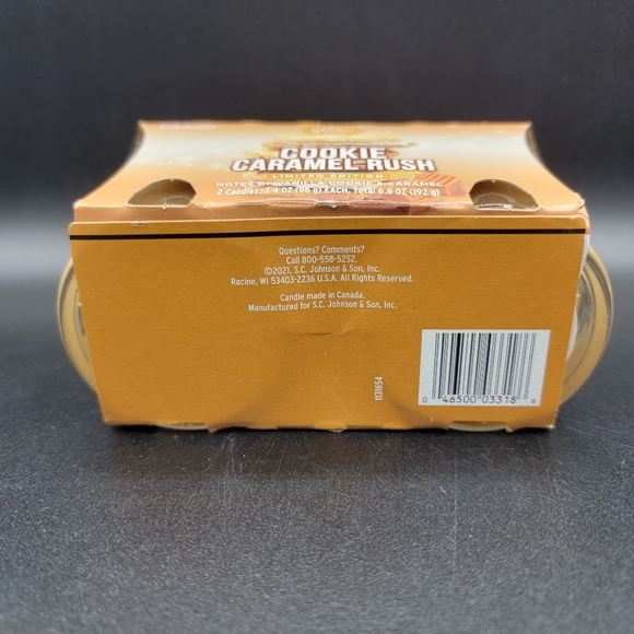 Glade Cookie Caramel Rush Candles Limited Edition 2 pack 3.4 oz Each New - Picture 7 of 8